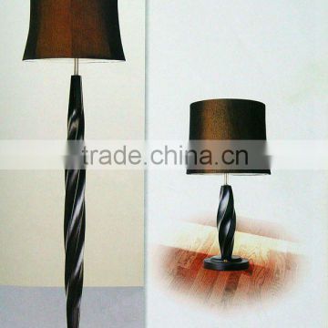 2015 modern coffee wood hotel lamp/table lamps with fabric shade