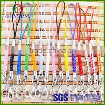 Promotional eco-friendly polyester cute cell phone wrist strap or cell phone strings with personalized logo for sale