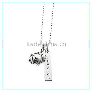 Mom & Baby Elephant Name Necklace Stainless Steel