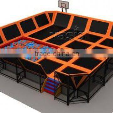 TUV Kids Sky Zone Rectangule Jumping Trampoline Park With Basketball Hoop for Sale Quality Choice Most Popular