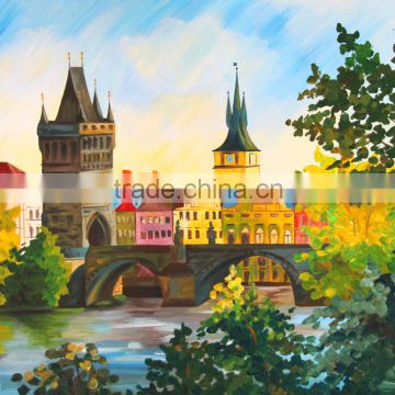 ROSA Talent Cotton Canvas Panel with Outline "Prague", 30x40cm