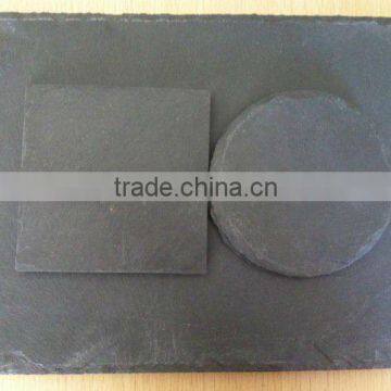 Wholesale black slate coaster cup mat stone coaster