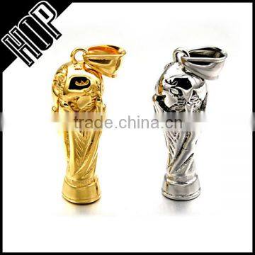 Best selling high quality 3D stainless steel gold trophy pendant