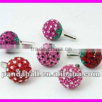 Cute Austria Crystal Rhinestone Mobile Earphone Jack Dustproof Plugs(MOBA-H030-25x14-M)