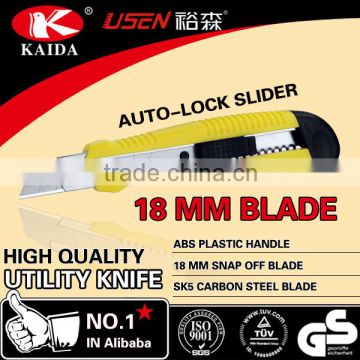 18mm Snap Off Blade Plastic handle office supplies Auto-lock slider Stationery Cutter