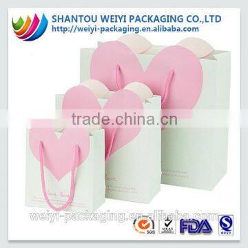 Fashionable flat bottom paper gift packaging bag