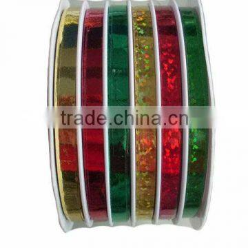 HOT SALE Six Channels Colored Balloon Gift Wrapping Shiny Holographic Poly Curly Ribbon Spool