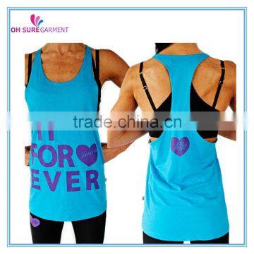 100% cotton loose fitting muscle singlet sports singlet for women