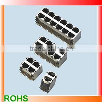 2X6 Gigabit Network RJ45 Connector with Transformer