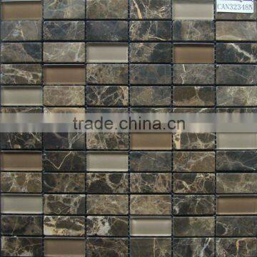 Crystal Glass Mix Stone Mosaic Tile CAN32348N