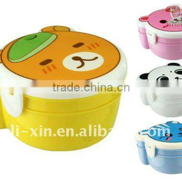 plastic cartoons lunch box (doule layer) new item (apple shaped)