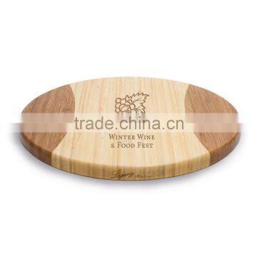 12" Round 2 Tone Bamboo Cutting Board