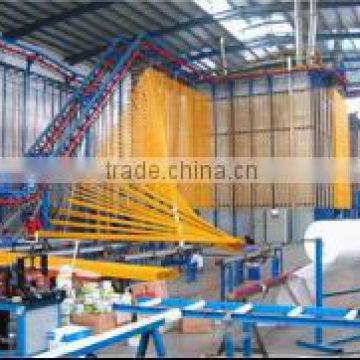 Powder coating line for aluminium tubes