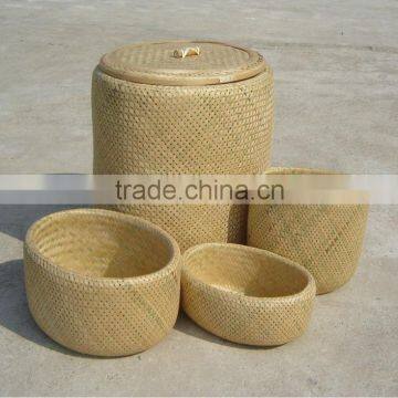 Nature bamboo bath set made in Vietnam, nice handwoven basket for home decor and bath