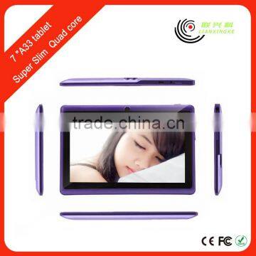 World cheapest Allwinner A33 7 inch android tablet pc wifi without camera