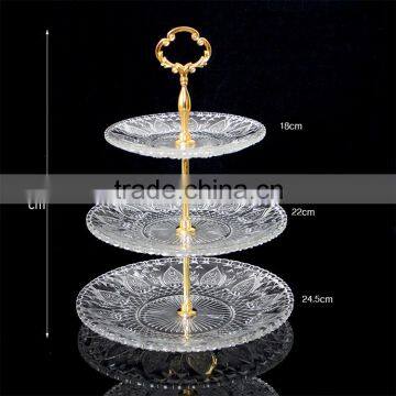 3 Tier Heart Shape Fancy Wedding Glass Snacks Food Serving Trays Cake Stand in Dishes & Plates photo-4