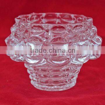 wholesale hot sale home decration clear glass candle holder                        
                                                Quality Choice