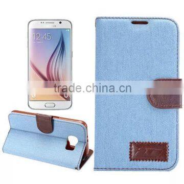 Jeans for Samsung S6 edge Wallet Case Cover PU Leather