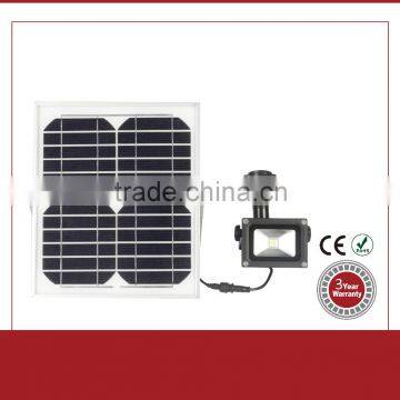 High Brightness PIR motion sensor 10w outdoor led solar flood light