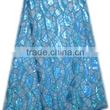 French cotton lace/organza sequins lace wholesale guangzhou