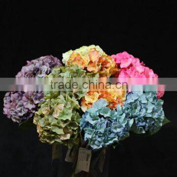 Single Wholesale Silk Flower Hydrangea for Decoration With 30 Forks photo-5