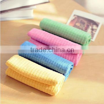 High quality super absorption small lattice cloth microfiber cleaning cloth