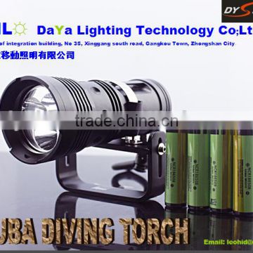 diving light ,XML 2 LED 30W,3500LUMEN,PIEZO SWITCH,4PCS LIION BATTERY,RECHARGEABLE,150METERS WATERPROOF.