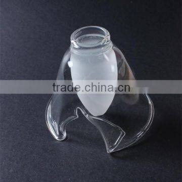 China Supplier Hanging Wall Flower Shape Mouth Blown Pyrex Glass Lamp Shade ,best-selling Home Decoration Glass Lamp Cover photo-3