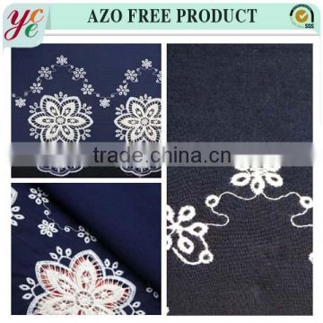 Fashion Yechuan 100 percent cotton embroidered fabric for garment