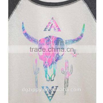 2015 Fasion ox-head printing woman t shirt printing manufacturers china