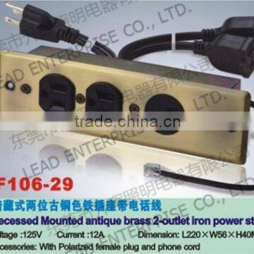 2 Outlets Steel Electrical Socket photo-2