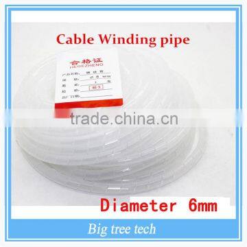 Competitive Price White diameter 6mm 33Ft.(10M) Spiral Cable Wire Wrap Tube PC Manage Cord