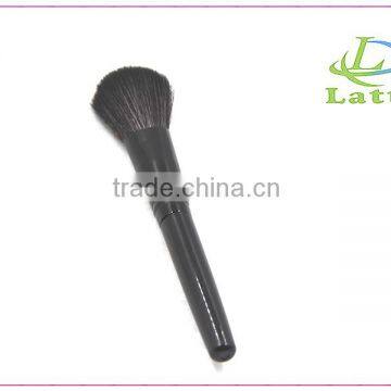 wholesale custom logo make up brush with black wood handle silver tube makeup brush