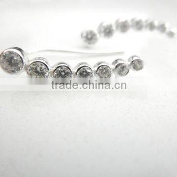 Fashion 925 Sterling Silver CZ Ear Pins Earring Jewelry photo-2