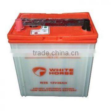 High quality 12V Battery 36AH Dry charged car battery