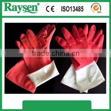 2016 New High Quality Yellow Color Household Washing Latex Gloves