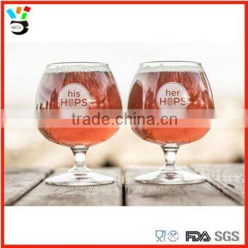 vintage stemmed glass for beer/beer glass with stem