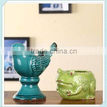 ceramic 3d retro home decoration pieces with bird design