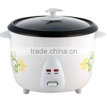 Fashionable flower printed drum rice cooker with non-stick coating inner pot