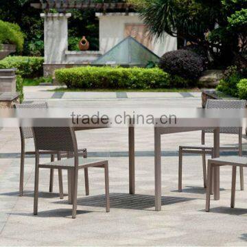 Garden outdoor brushed aluminun dining table and chair