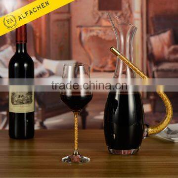 High Quality Wedding Occasion Clear Decorated Crystal Wine Glasses