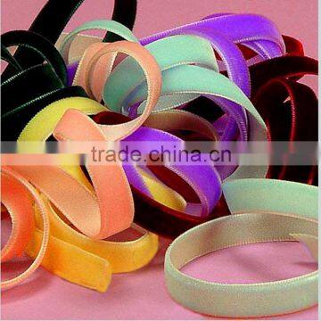 China Factory Wholesale Single Face Velvet Ribbon for Garment Trimming