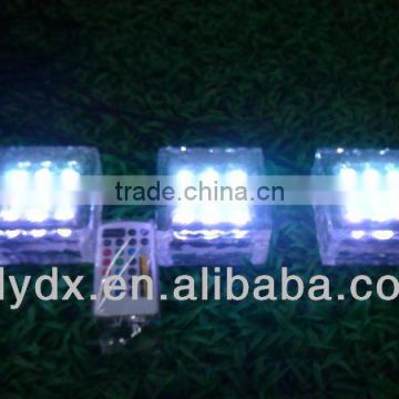 Low voltage LED ice glass brick light RGB with remote-controller(10*10*5cm 3 pieces per set))