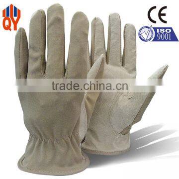 Fashion Woman Putting on Thin Leather Gloves