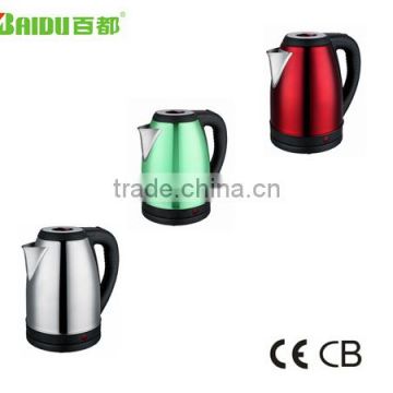 Electrical Appliance Baidu 2.0L Large Mouth Water Level Window Stainless Steel Cordless Electric kettle Overheat Protection