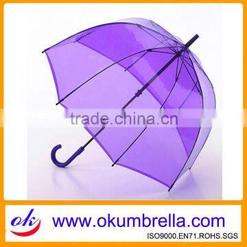 Transparent PVC Domed Umbrella, Clear Dirdcage Umbrella OKC19