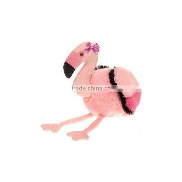 imprinted plush soft stuffed Flamingo mascot beanbag personalized custom logo bandana t-shirt bib tie ribbon animal toys