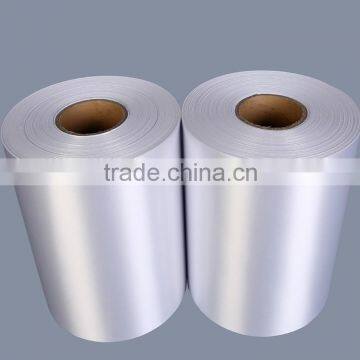 polyester satin reversed coated with plastic PVC for spring bed mattress Label