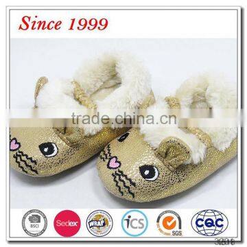 warm fur lining genuine leather baby shoes