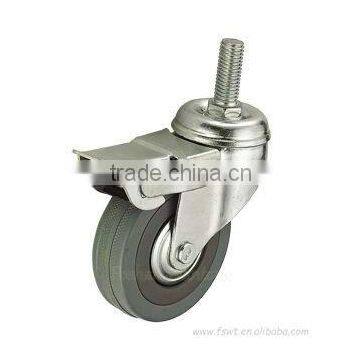 Industrial Gray PVC Stem Brake Caster photo-3